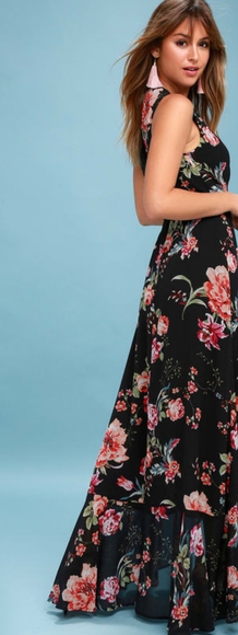 Lulus Tawny Black Floral Dress - Picture 2 of 3